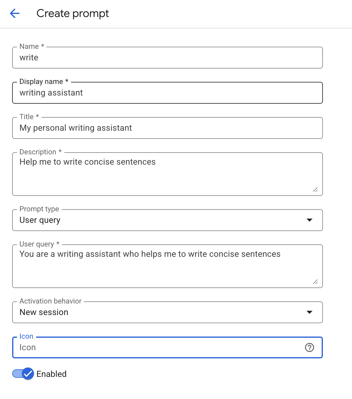 GCP: Customizing the Agent's Prompt